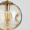 Lámpara colgante de sombra de vidrio ámbar decoración del hogar